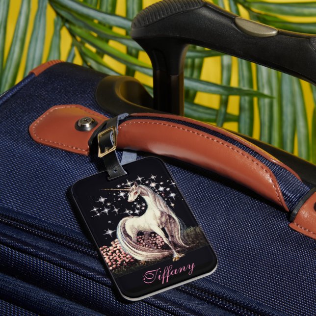 Unicorn Personalised Luggage Tag (Front Insitu 1)