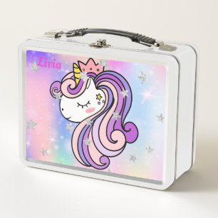 Unicorn Personalised  metal lunch box
