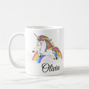 Unicorn Personalised Name Cute Coffee Mug