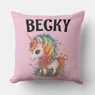 UNICORN PERSONALIZED ADD NAME GIRLS CUSHION