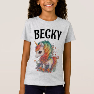 UNICORN PERSONALIZED ADD NAME GIRLS T-SHIRTS