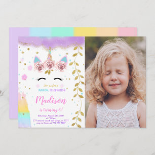 Unicorn Photo Invitation