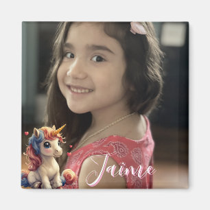 Unicorn Photo Valentine’s Day Magnet