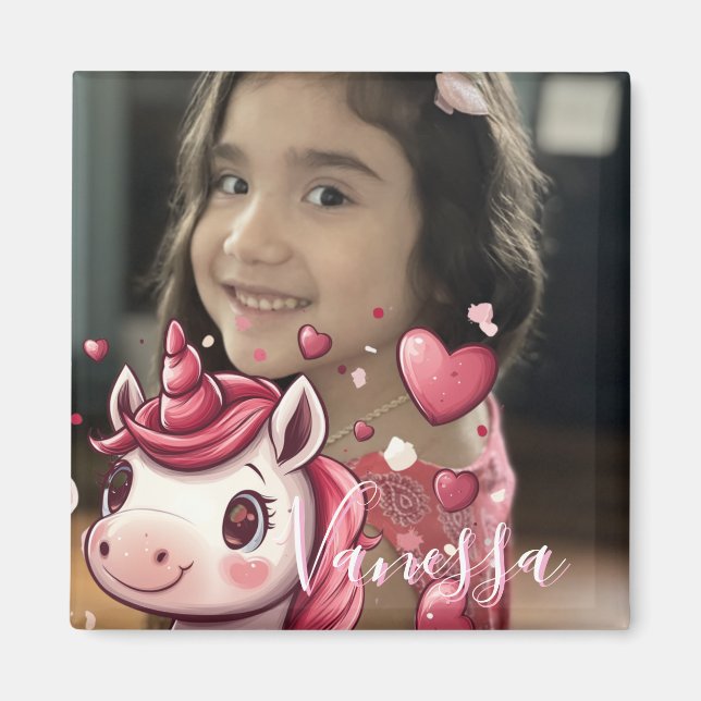Unicorn Photo Valentine’s Day  Magnet (Front)