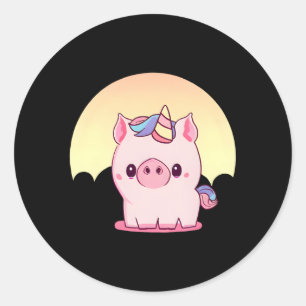 Unicorn Pig Enchanted Piggicorn Classic Round Sticker