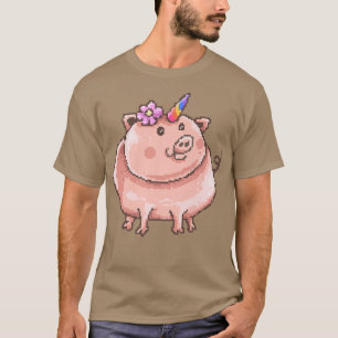 Unicorn Pig Gift Cute Birthday Present Pink Piggy  T-Shirt