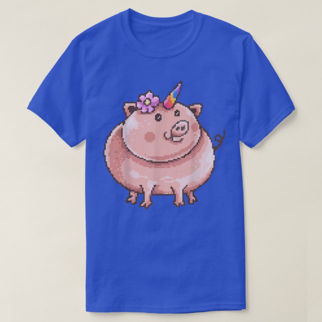 Unicorn Pig Gift Cute Birthday Present Pink Piggy  T-Shirt (Design Front)