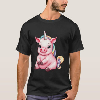 Unicorn Pig Magical Farm Animal T-Shirt