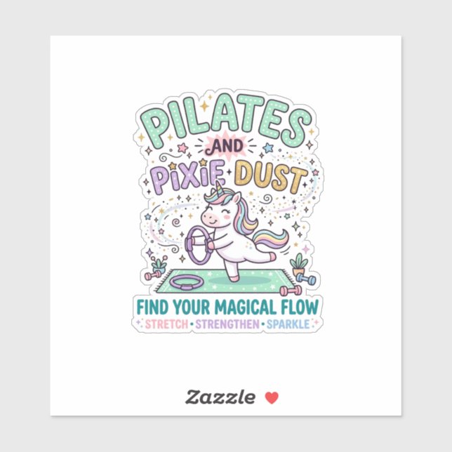 Unicorn Pilates and Pixie Dust Bold Typography T-S (Sheet)