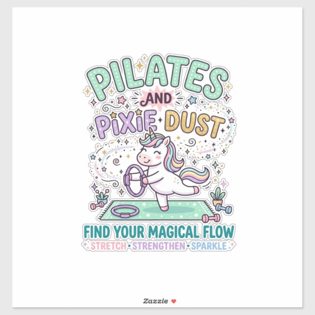 Unicorn Pilates and Pixie Dust Bold Typography T-S (Sheet)