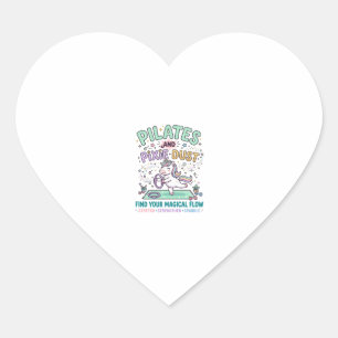 Unicorn Pilates and Pixie Dust Bold Typography T-S Heart Sticker