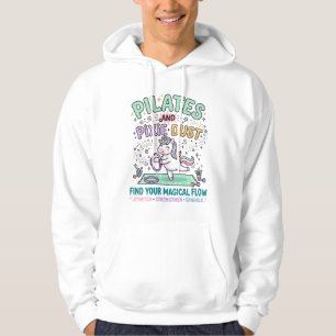 Unicorn Pilates and Pixie Dust Bold Typography T-S Hoodie