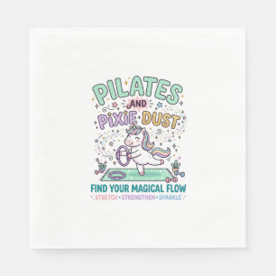 Unicorn Pilates and Pixie Dust Bold Typography T-S Napkin