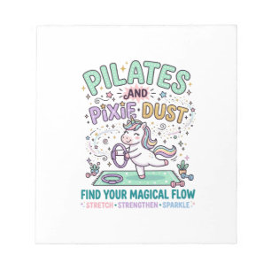 Unicorn Pilates and Pixie Dust Bold Typography T-S Notepad