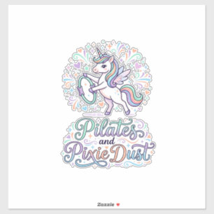 Unicorn Pilates and Pixie Dust White Background Ve