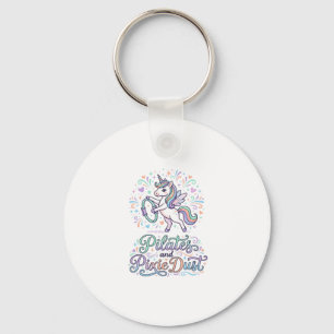 Unicorn Pilates and Pixie Dust White Background Ve Key Ring