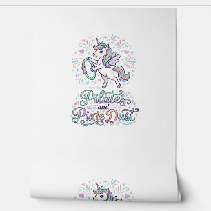 Unicorn Pilates and Pixie Dust White Background Ve Wallpaper