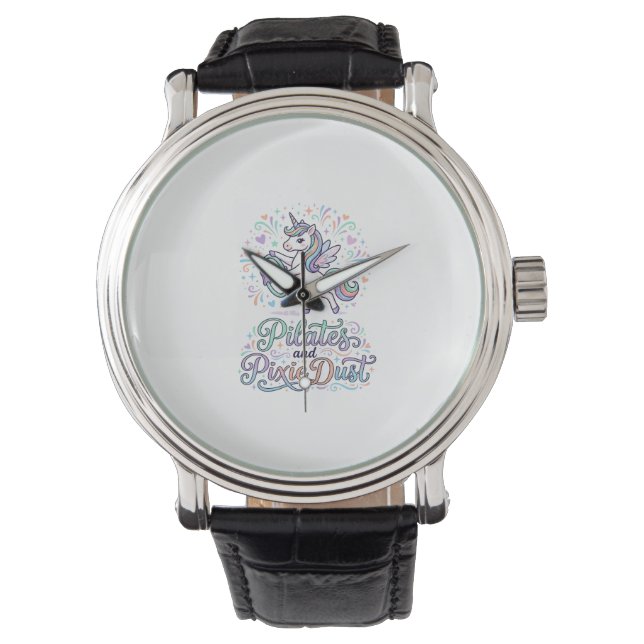 Unicorn Pilates and Pixie Dust White Background Ve Watch (Front)