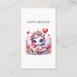 Unicorn Pilot Birthday Business Card