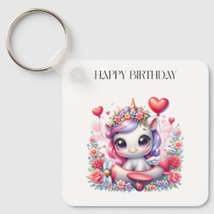 Unicorn Pilot Birthday Key Ring