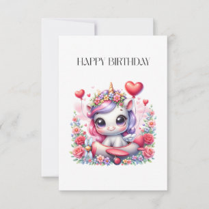 Unicorn Pilot Birthday Thank You Card