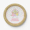 Unicorn Pink And Gold Paper Plate 7" Paper Plates