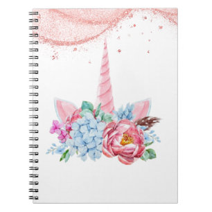 UNICORN PINK FLORAL BACK TO SCHOOL NOTEBOOK