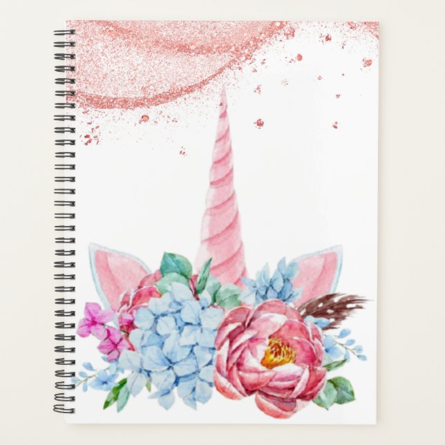 UNICORN PINK FLORAL BACK TO SCHOOL PLANNER (Front)