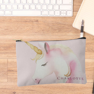 Unicorn pink girl accessory pouch