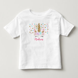 Unicorn Pink & Gold Magical Birthday Toddler T-Shirt