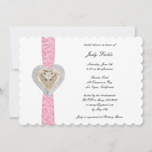 Unicorn Pink Lace Bridal Shower Invitation