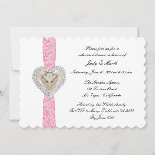 Unicorn Pink Lace Rehearsal Dinner Invitation