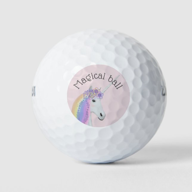 Unicorn Pink Magical Women's Golf Balls (Front)