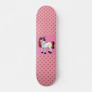 UNICORN PINK POLKA DOTS SKATEBOARDS FOR GIRLS