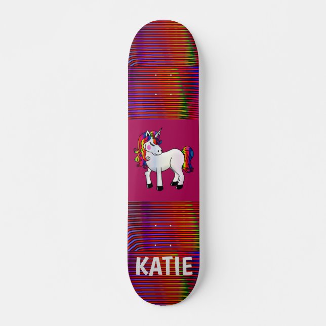 UNICORN PINK SKATEBOARDS PERSONALIZED FOR GIRLS (Front)