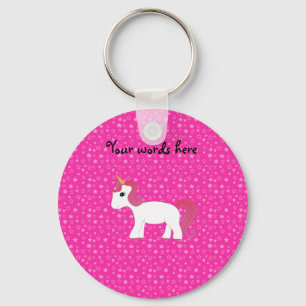 Unicorn pink stars key ring