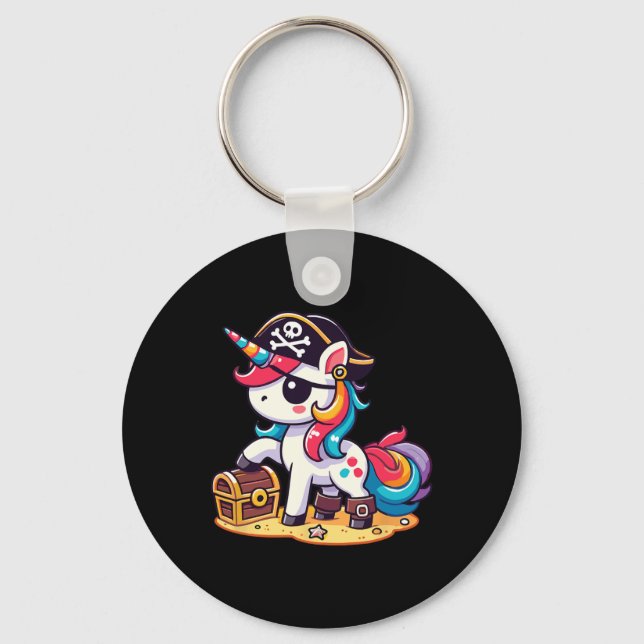 Unicorn Pirate Costume Halloween  Key Ring (Front)