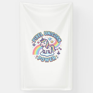 Unicorn Pixel Unicorn Power Graphic Design Product Banner