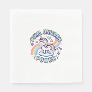 Unicorn Pixel Unicorn Power Graphic Design Product Napkin