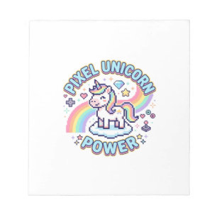 Unicorn Pixel Unicorn Power Graphic Design Product Notepad