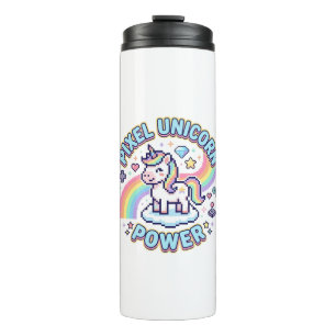 Unicorn Pixel Unicorn Power Graphic Design Product Thermal Tumbler