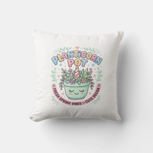 Unicorn Planticorn Pot Graphic Design Graphic Tee Cushion