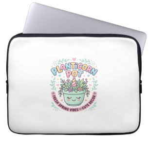 Unicorn Planticorn Pot Graphic Design Graphic Tee  Laptop Sleeve