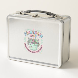 Unicorn Planticorn Pot Graphic Design Graphic Tee Metal Lunch Box