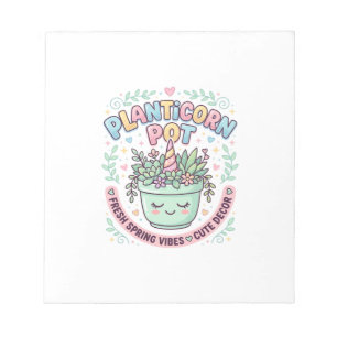 Unicorn Planticorn Pot Graphic Design Graphic Tee Notepad