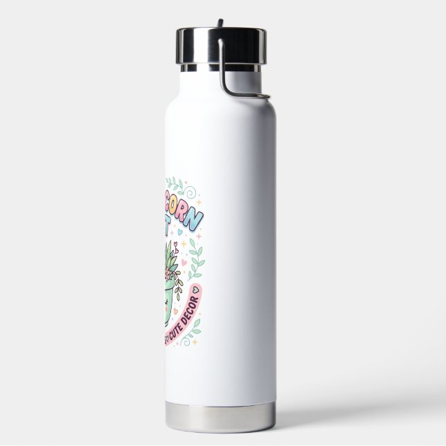 Unicorn Planticorn Pot Graphic Design Graphic Tee  Water Bottle (Left)