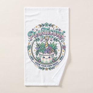 Unicorn Planticorn Pot POD Ready POD Artwork_1 Hand Towel