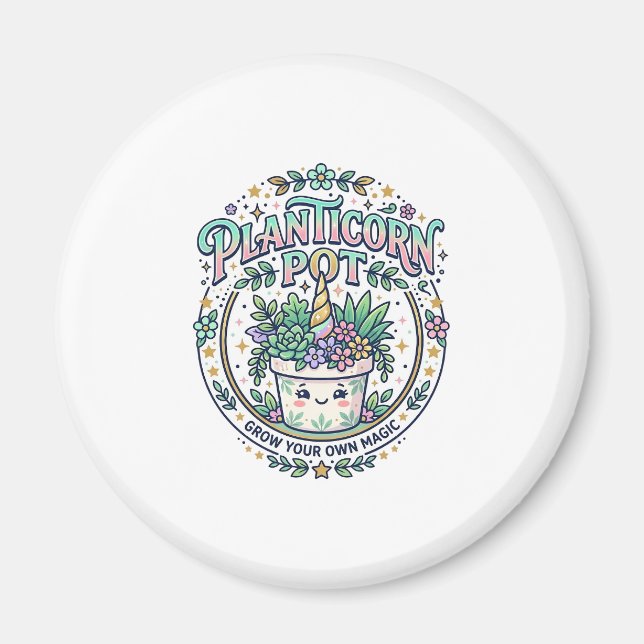 Unicorn Planticorn Pot POD Ready POD Artwork_1 Magnet (Front)