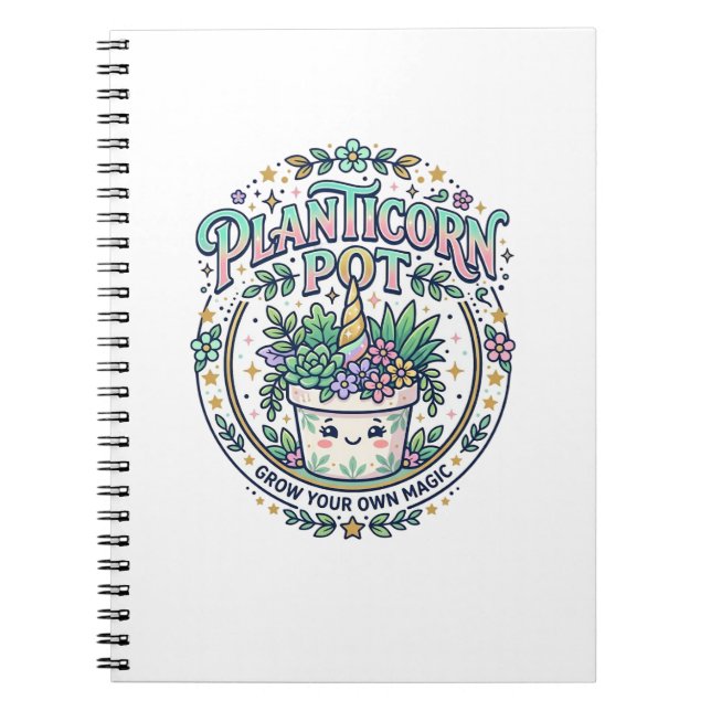Unicorn Planticorn Pot POD Ready POD Artwork_1 Notebook (Front)