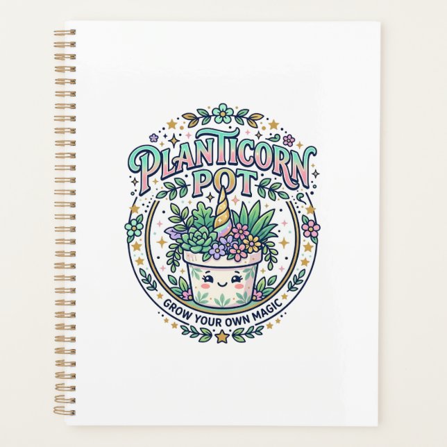 Unicorn Planticorn Pot POD Ready POD Artwork_1 Planner (Front)